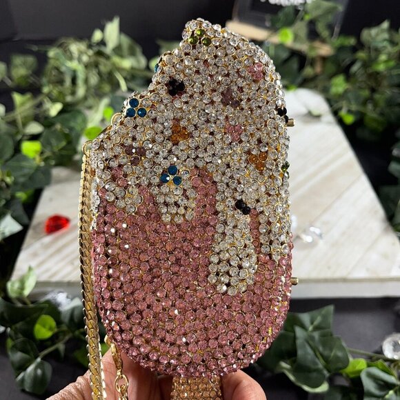Popsicle Ice Cream Crossbody Evening Purse Bling Bag Clutch Sparkle Handbag - Picture 16 of 16